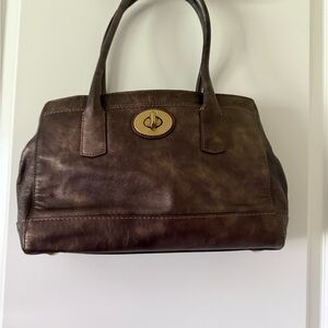 Coach Brown Shoulder Bag with Polished Leather